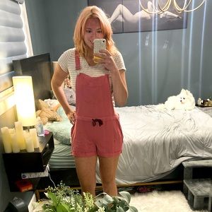 Venus Pink Lounge Overalls - M - Polyster, rayon, spandex